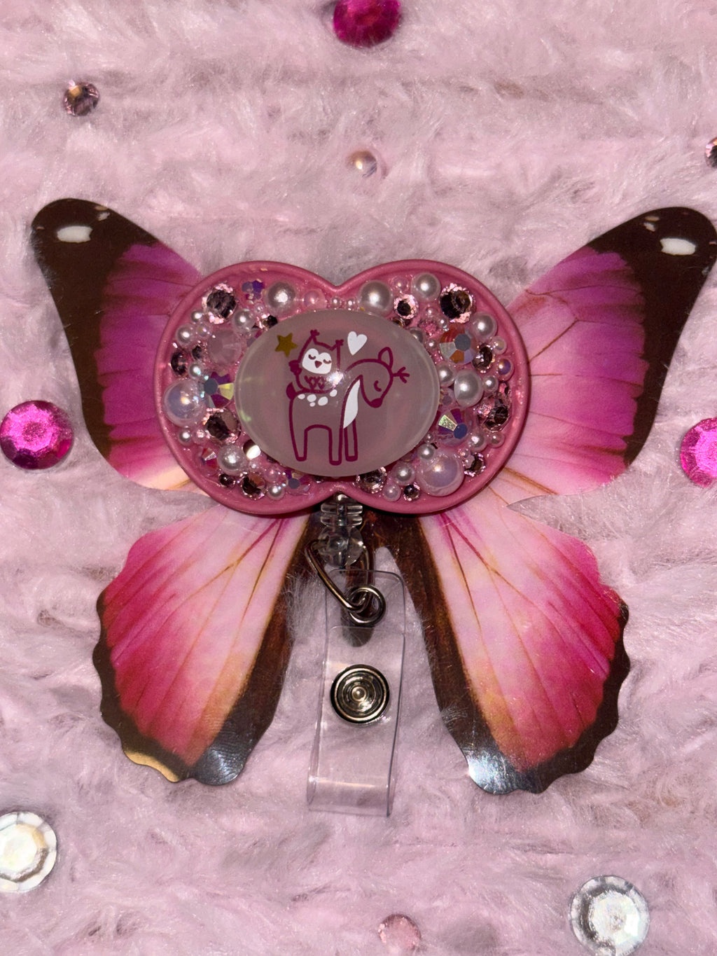 Bedazzled Binky Badge Reel