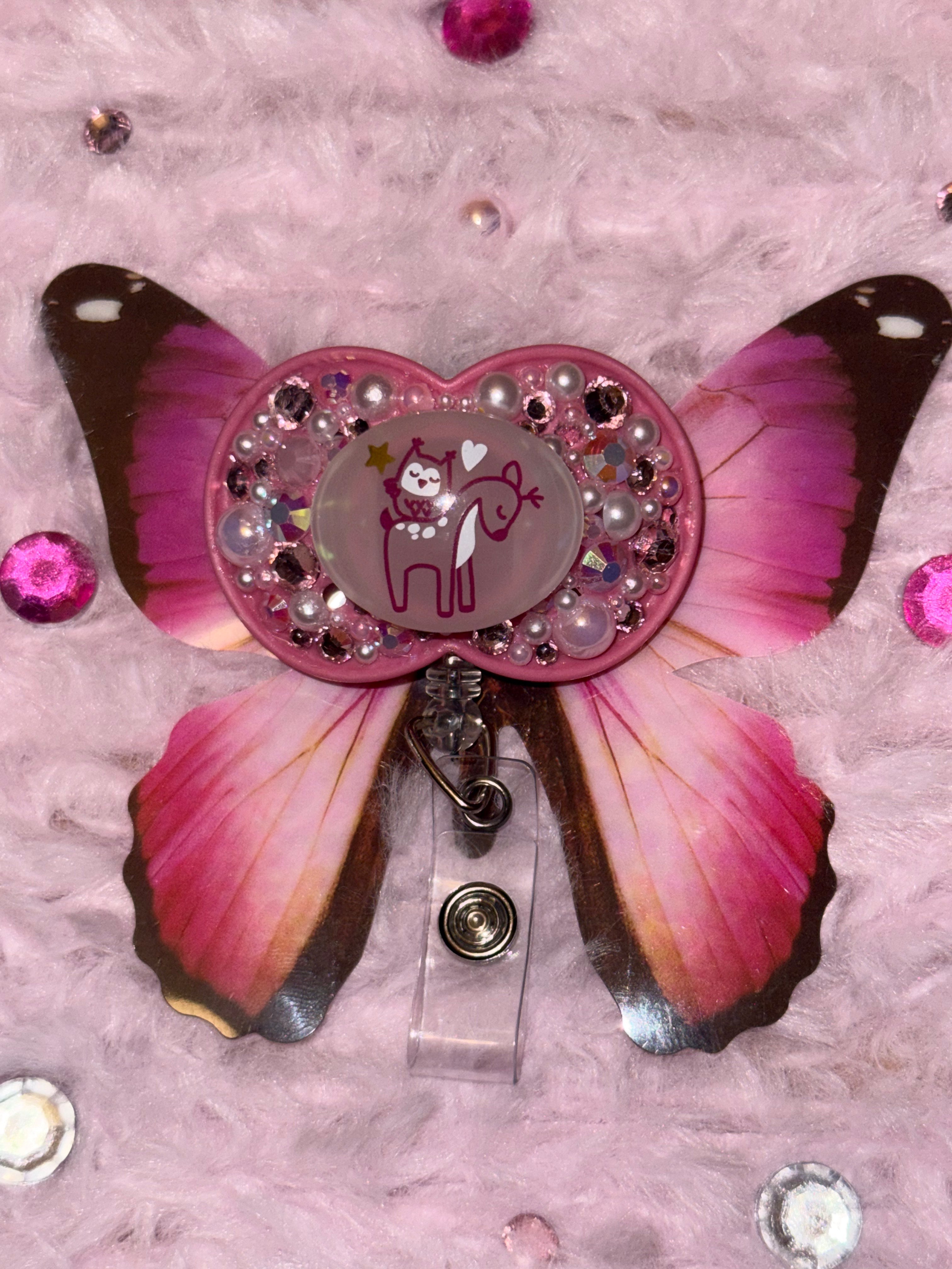 Bedazzled Binky Badge Reel