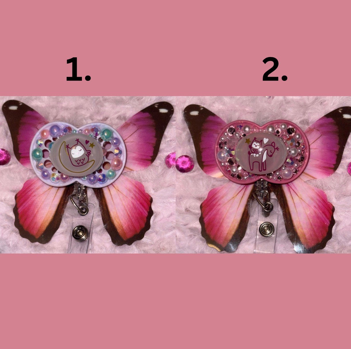 Bedazzled Binky Badge Reel